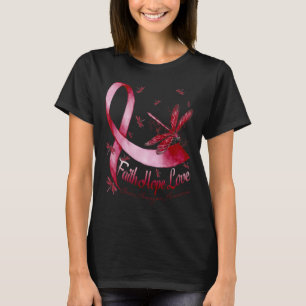 Faith Hope Liebe Brain Aneurysm Awareness Dragonfl T-Shirt