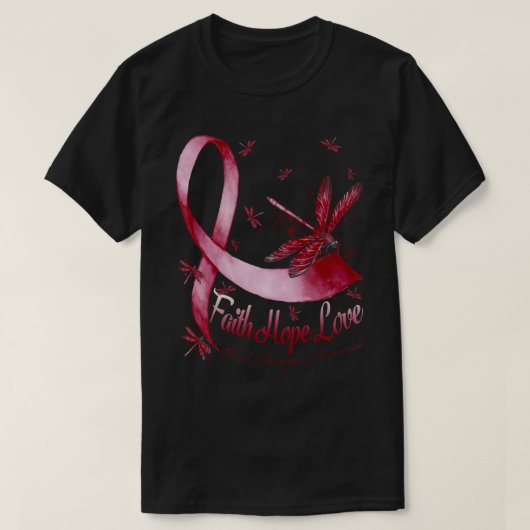 Faith Hope Liebe Brain Aneurysm Awareness Dragonfl T-Shirt (Design vorne)