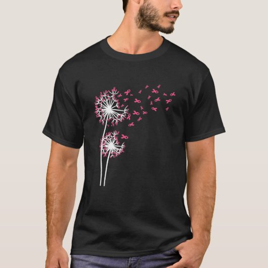 Faith Hope Liebe Breast Cancer Awareness Dandelion T-Shirt (Vorderseite)