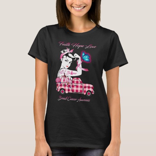 Faith Hope Liebe Brustkrebs Bewusstsein Frauen T-Shirt (Vorderseite)