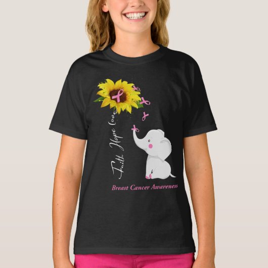 Faith Hope Liebe Brustkrebs Bewusstsein T-Shirt (Vorderseite)