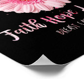 Faith Hope Liebe Brustkrebs Blume rosa Poster (Ecke)
