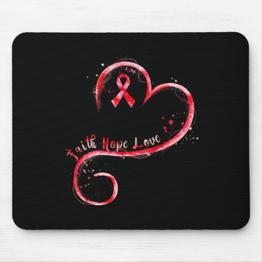 Faith Hope Liebe Burgundy Ribbon Brain Aneurysm Aw Mousepad (Vorne)