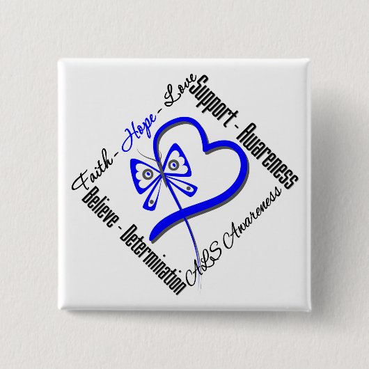 Faith Hope Liebe Butterfly - ALS Awareness Button (Vorderseite)