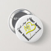 Faith Hope Liebe Butterfly Endometriose Bewusstsei Button (Vorne & Hinten)