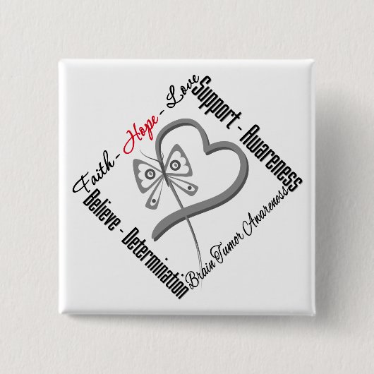 Faith Hope Liebe Butterfly - Hirntumor Button (Vorderseite)