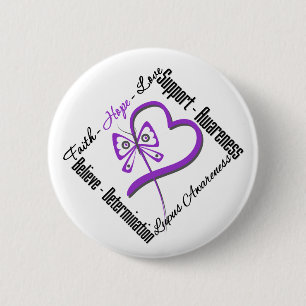 Faith Hope Liebe Butterfly - Lupus Bewusstsein Button