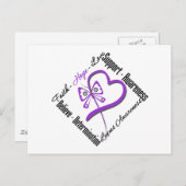 Faith Hope Liebe Butterfly - Lupus Bewusstsein Postkarte (Vorne/Hinten)
