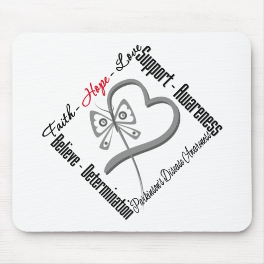 Faith Hope Liebe Butterfly - Parkinsonerkrankung Mousepad (Vorne)