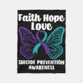 Faith Hope Liebe Butterfly Suicide Prevention Awar Fleecedecke (Vorderseite)