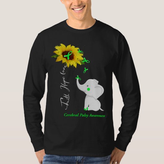 Faith Hope Liebe Cerebral Palsy Bewusstsein T-Shirt (Vorderseite)