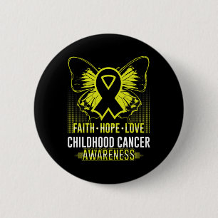 Faith Hope Liebe Childhood Cancer Awareness Butter Button