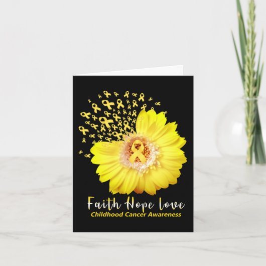 Faith Hope Liebe Childhood Cancer Awareness Ribbon Karte (Vorderseite)