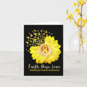 Faith Hope Liebe Childhood Cancer Awareness Ribbon Karte (Gelbe Blume)