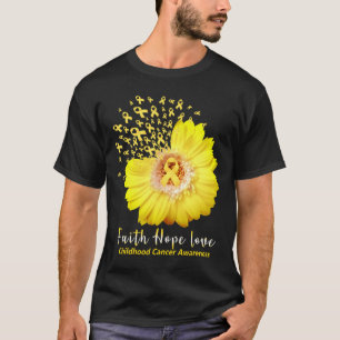 Faith Hope Liebe Childhood Cancer Awareness Ribbon T-Shirt