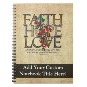 Faith Hope Liebe Christlich Bibel Verse Notizblock