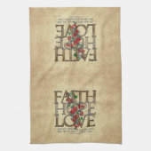 Faith Hope Liebe Christlich Bible Verse Geschirrtuch (Vertikal)