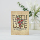 Faith Hope Liebe Christlich Bible Verse Postkarte (Stehend Vorderseite)