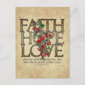 Faith Hope Liebe Christlich Bible Verse Postkarte (Vorderseite)