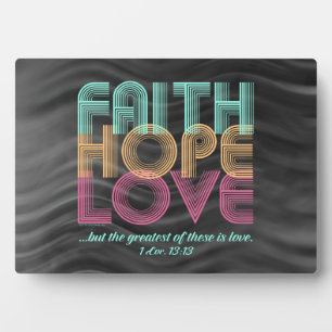 Faith Hope Liebe Christlich Bible Verse Retro Fotoplatte