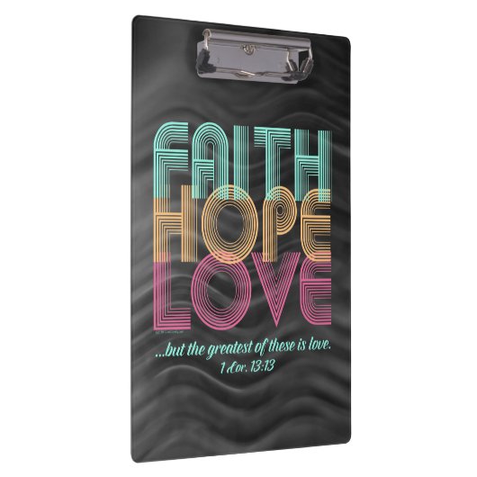Faith Hope Liebe Christlich Bible Verse Retro Klemmbrett (Rechts)