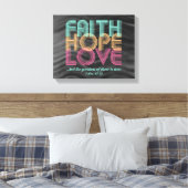 Faith Hope Liebe Christlich Bible Verse Retro Leinwanddruck (Insitu (Schlafzimmer))