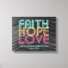 Faith Hope Liebe Christlich Bible Verse Retro Leinwanddruck