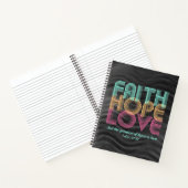 Faith Hope Liebe Christlich Bible Verse Retro Notizblock (Innenseite)