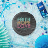 Faith Hope Liebe Christlich Bible Verse Retro Pappteller (Party)
