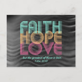 Faith Hope Liebe Christlich Bible Verse Retro Postkarte (Vorderseite)
