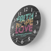 Faith Hope Liebe Christlich Bible Verse Retro Runde Wanduhr (Winkel)