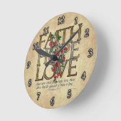Faith Hope Liebe Christlich Bible Verse Runde Wanduhr (Winkel)