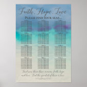 Faith Hope Liebe Christlich Hochzeitssassentabelle Poster (Vorne)