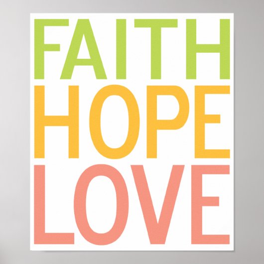 Faith Hope Liebe Christlich Inspiration Poster Art (Vorne)