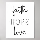 Faith Hope Liebe Christlich Poster (Vorne)