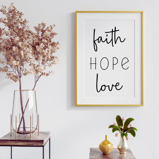 Faith Hope Liebe Christlich Poster