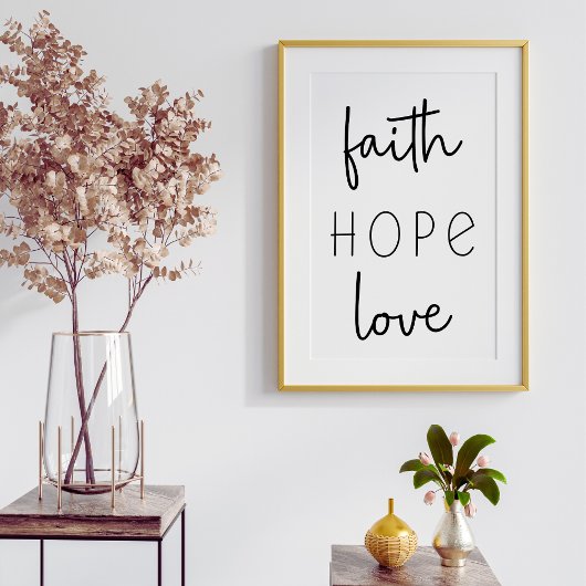 Faith Hope Liebe Christlich Poster