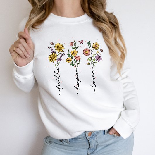 Faith Hope Liebe Christlich Sweatshirt Womens Flor
