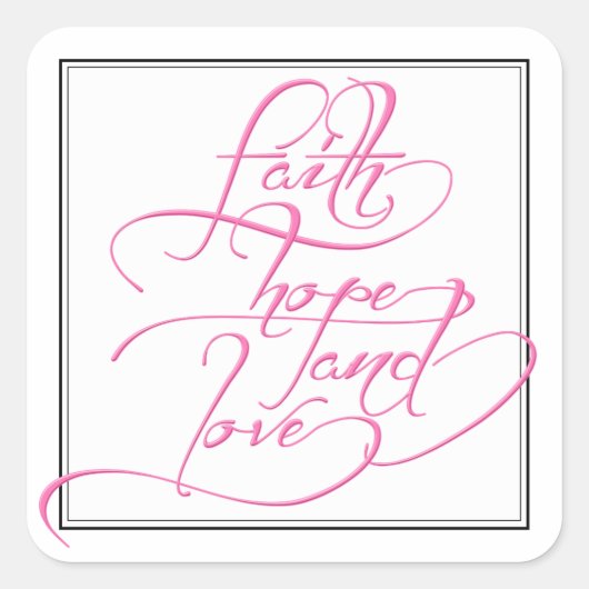 Faith Hope Liebe Christlich Wedding Stickers (Vorderseite)