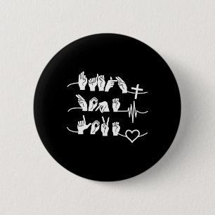 Faith Hope Liebe - Christliche Religion Herzschlag Button