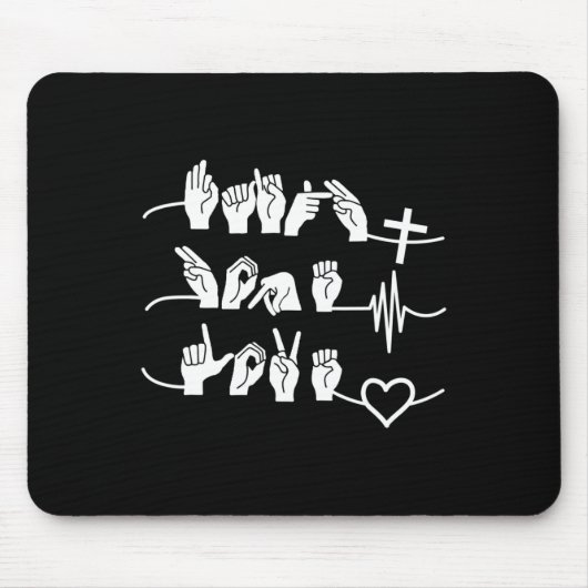Faith Hope Liebe - Christliche Religion Herzschlag Mousepad (Vorne)