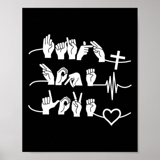 Faith Hope Liebe - Christliche Religion Herzschlag Poster (Vorne)