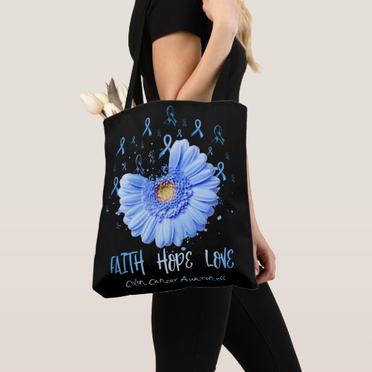 Faith Hope Liebe Colon Cancer Awareness Blume Tasche (Von Nahem)