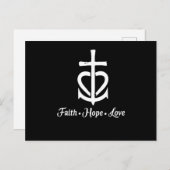 Faith Hope Liebe Cross Anchor Herz Jesus Ankündigungspostkarte (Vorne/Hinten)