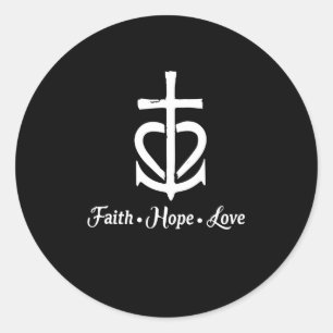 Faith Hope Liebe Cross Anchor Herz Jesus Runder Aufkleber