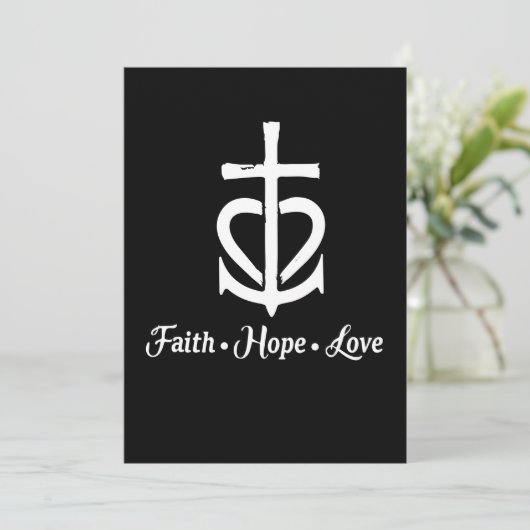 Faith Hope Liebe Cross Anchor Herz Jesus Save The Date (Stehend Vorderseite)