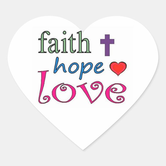 Faith Hope Liebe Cross Heart Herz-Aufkleber (Vorderseite)