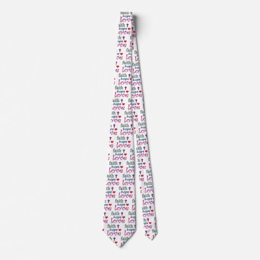 Faith Hope Liebe Cross Heart Krawatte (Vorderseite)