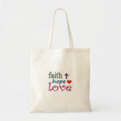 Faith Hope Liebe Cross Heart Tragetasche (Vorne)