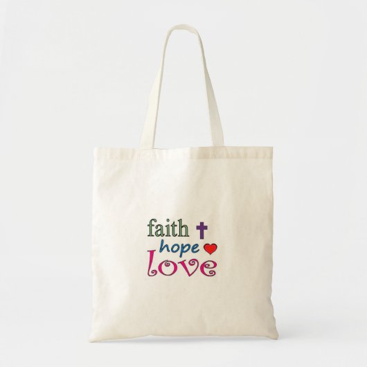 Faith Hope Liebe Cross Heart Tragetasche (Vorne)